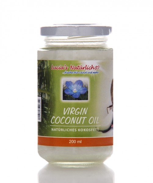 Lucia's BIO Virgin Coconut Oil (VCO), 200 ml Glas