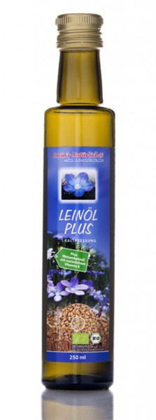 Lucia's frisches BIO Leinöl Plus mit frischem Weizenkeimöl mit natürlichem Vitamin E, 250ml