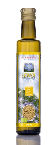 Lucia`s BIO Leinöl 250ml Glasflasche / DE-ÖKO-013