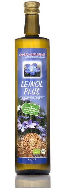 Lucia's frisches BIO Leinöl Plus mit frischem Weizenkeimöl mit natürlichem Vitamin E, 750ml